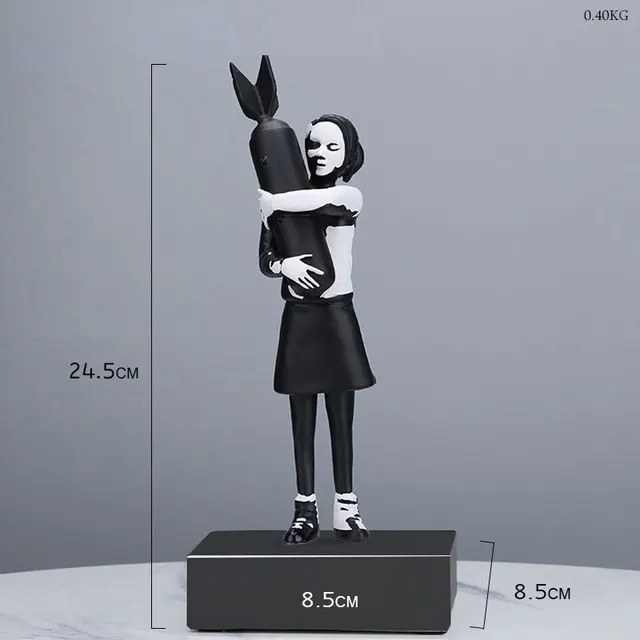 バンクシー Banksy 黒 ブラック 白 ホワイト 少女と爆弾 爆弾愛 Bomb