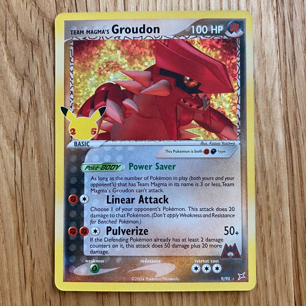 マグマ団のグラードン 英語版ポケモンカード 25周年記念 （Team