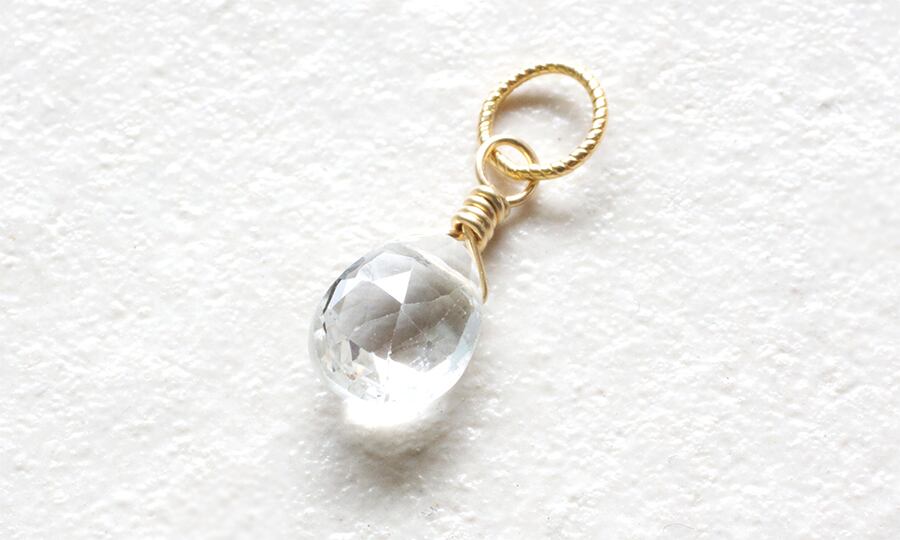 14KGF ホワイトトパーズ チャーム | Ratna 《ラトナ》Gemstone Jewelry