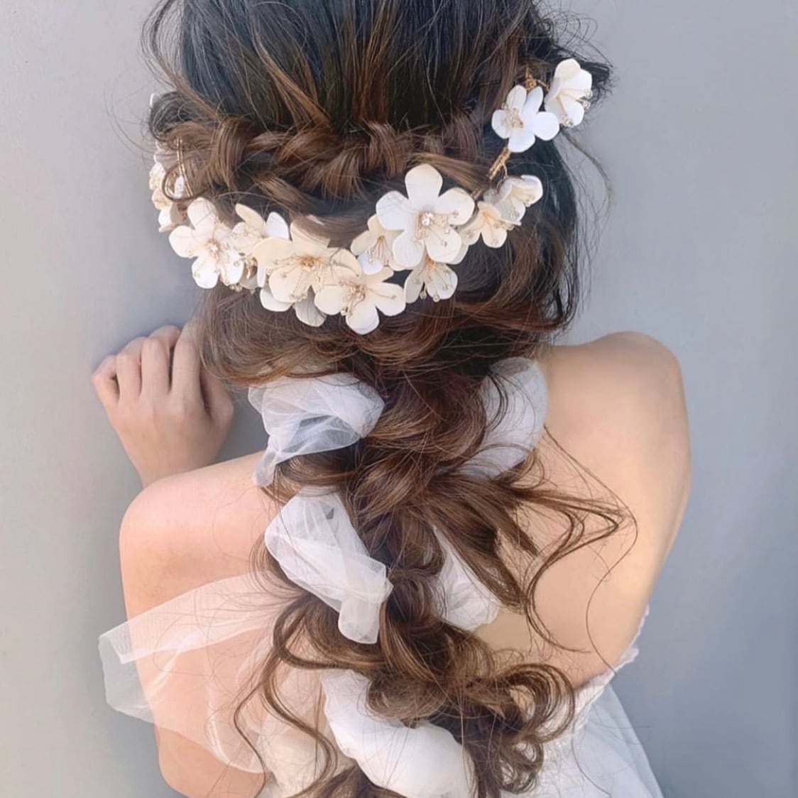 H-122 White Flower ティアラ | ウェディング・ブライダルアクセサリー