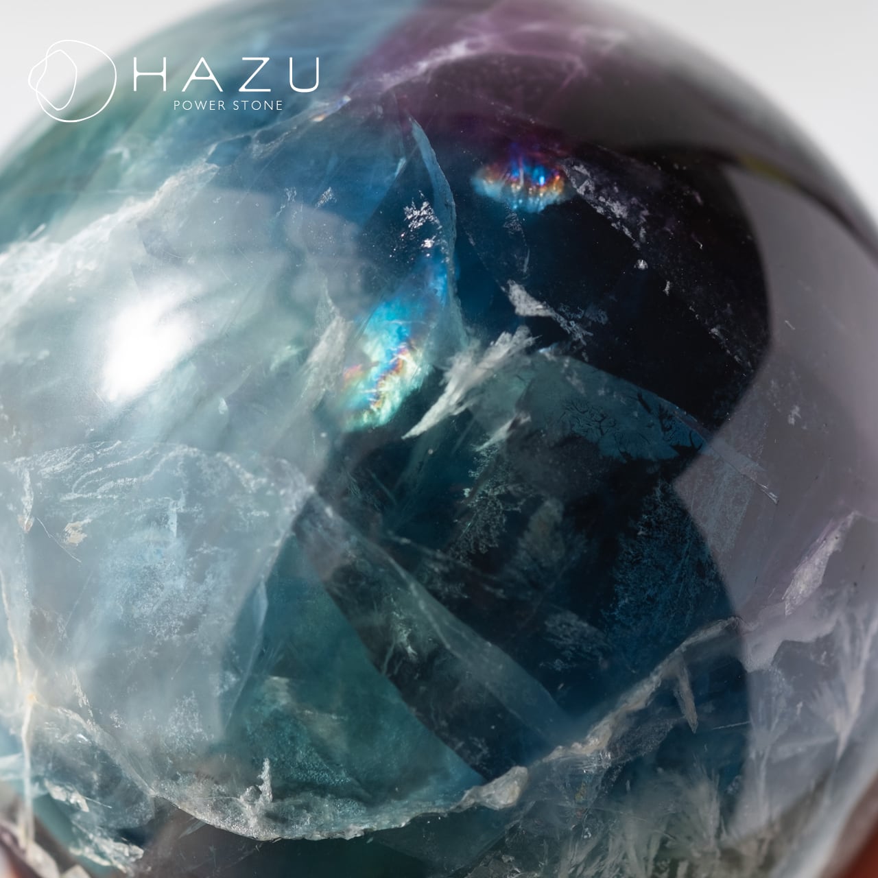 1点もの】絶品フェザーインフローライト・スフィア（台座付） | 天然石HAZU
