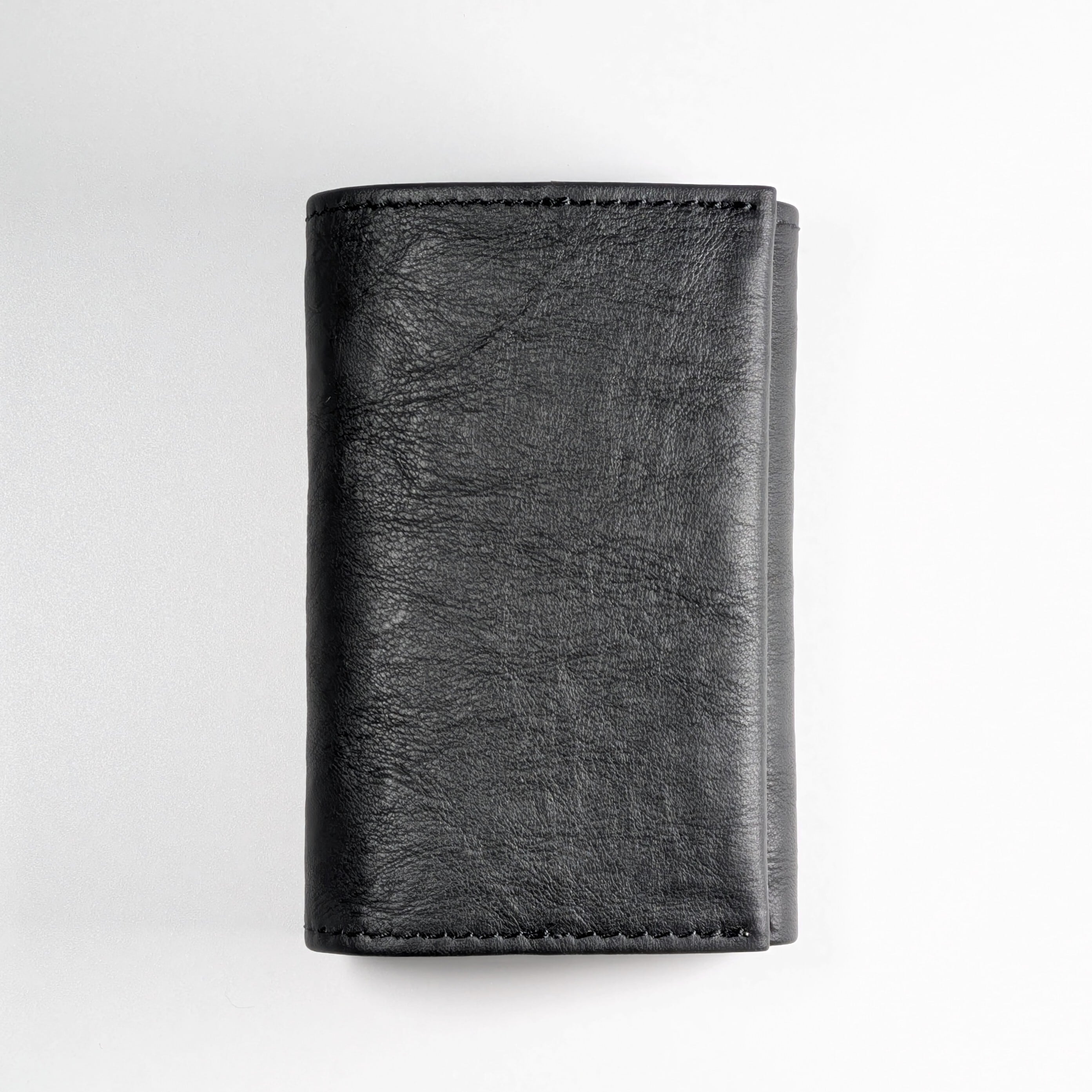 三つ折りウォレット ダイニーマレザー black | keel