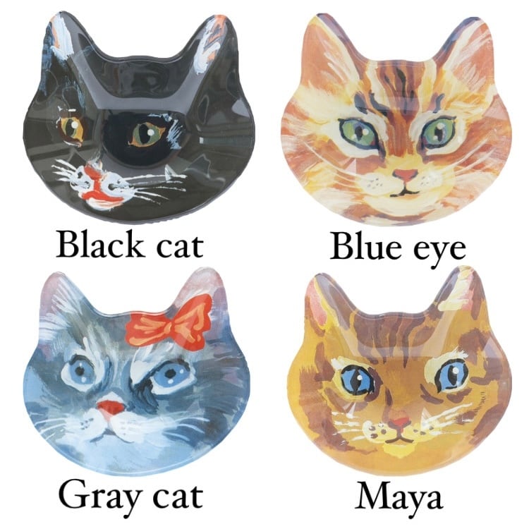 NathalieLete(ナタリーレテ)Cat face glass plate プレート 皿 ねこ