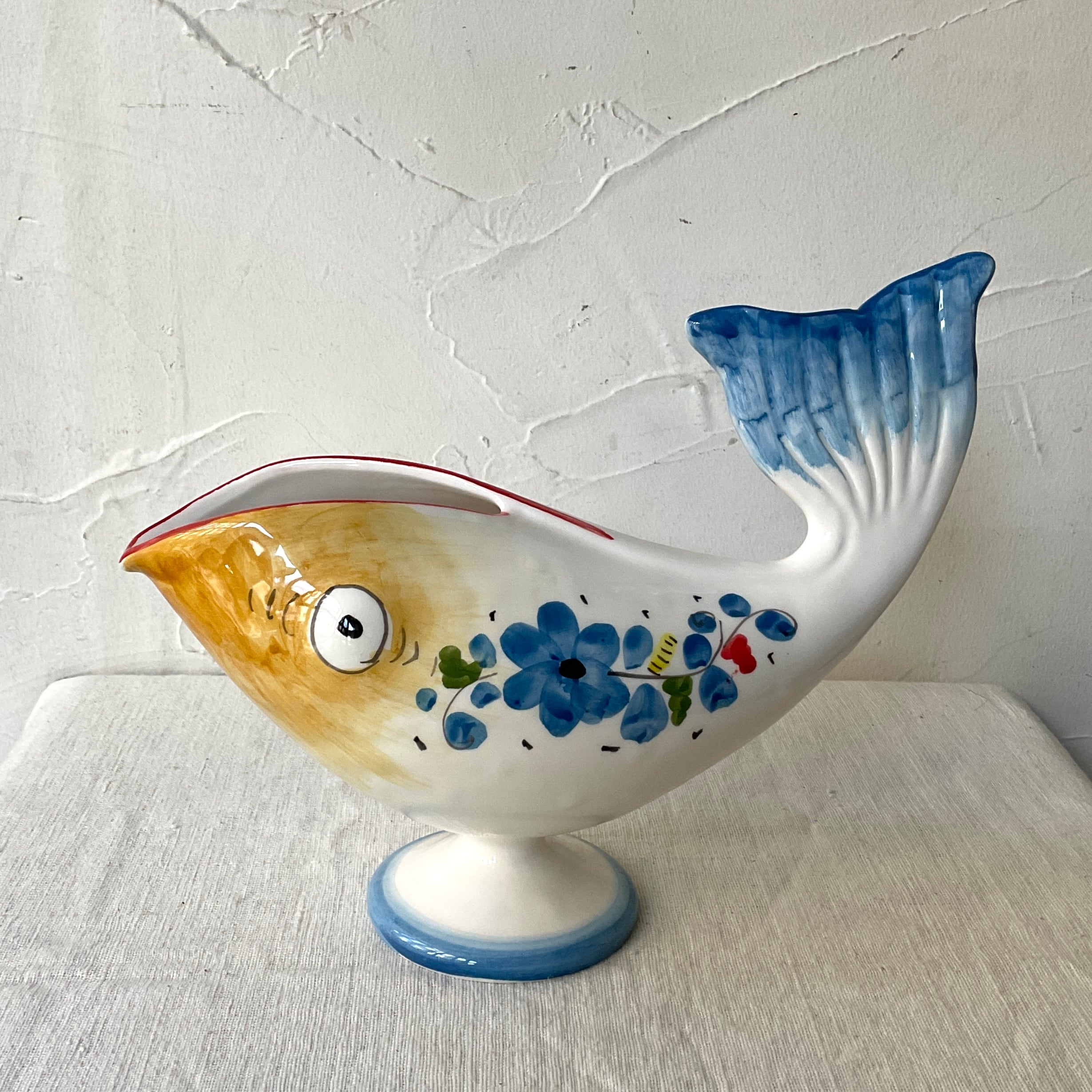イタリア陶器】口あけ魚花瓶 | 照明＆エシカルライフスタイル Lampada