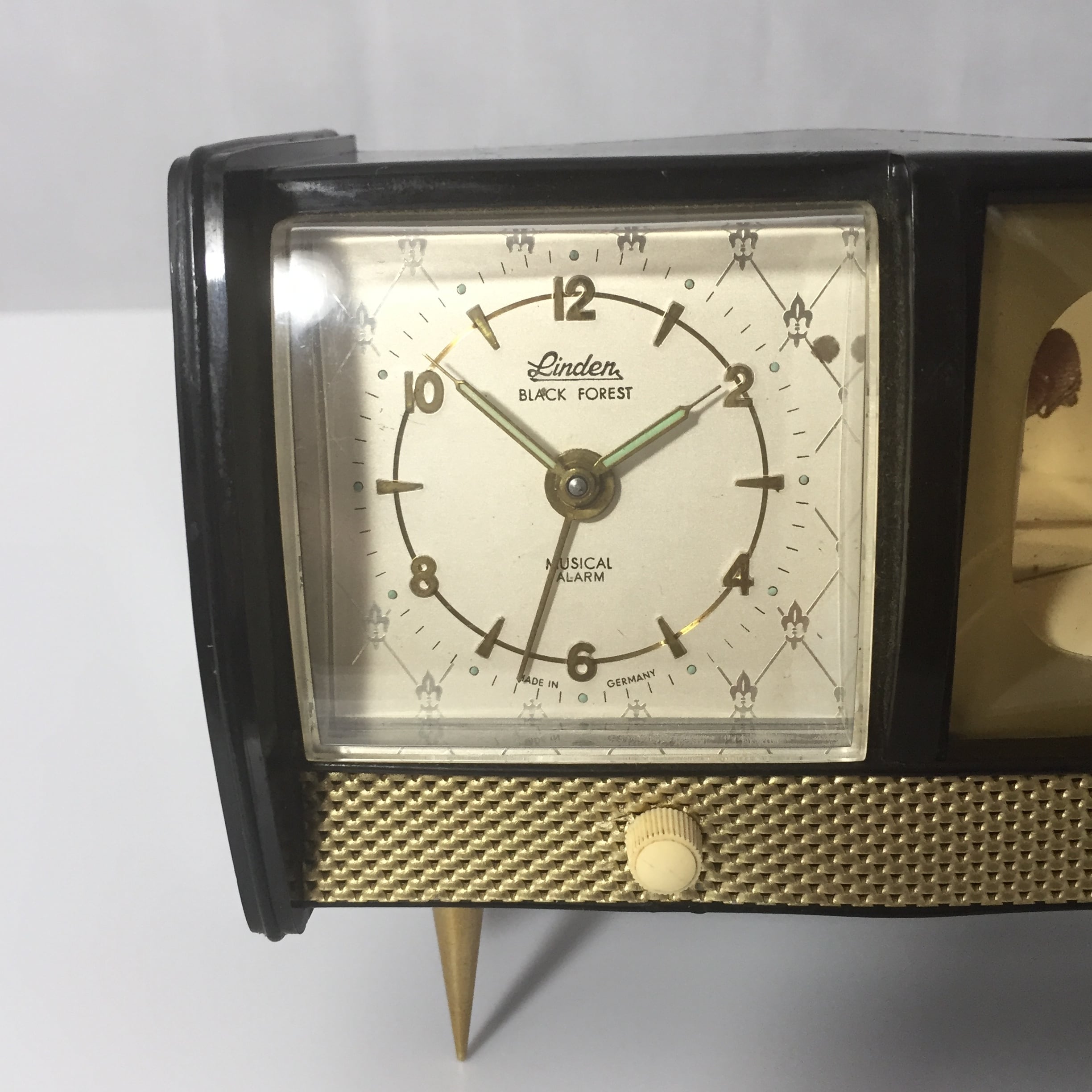 1950年代 ドイツリンデン社製オルゴール付きバレリーナ目覚まし時計