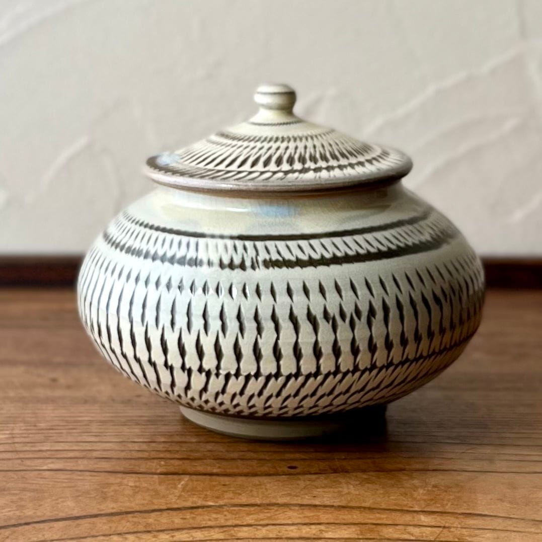 小鹿田焼◇小壺 うるか壺 飛びかんな | 古家具古道具kuon