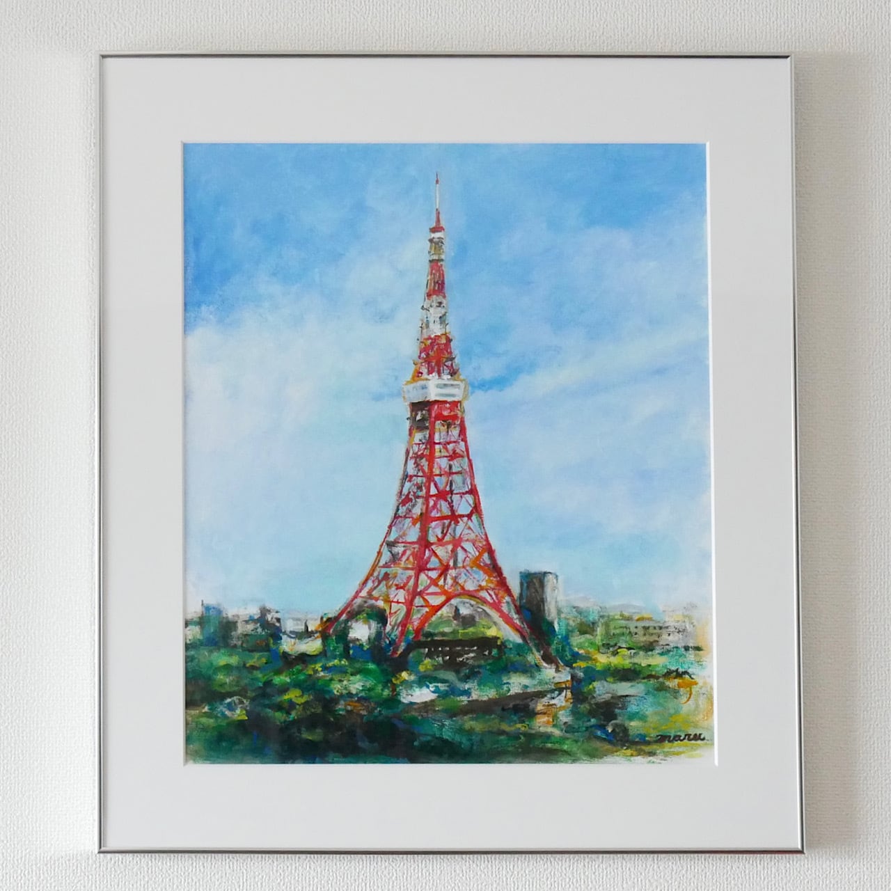 東京タワー 原画｜額入り・ラッピング無料（アート作品／絵画