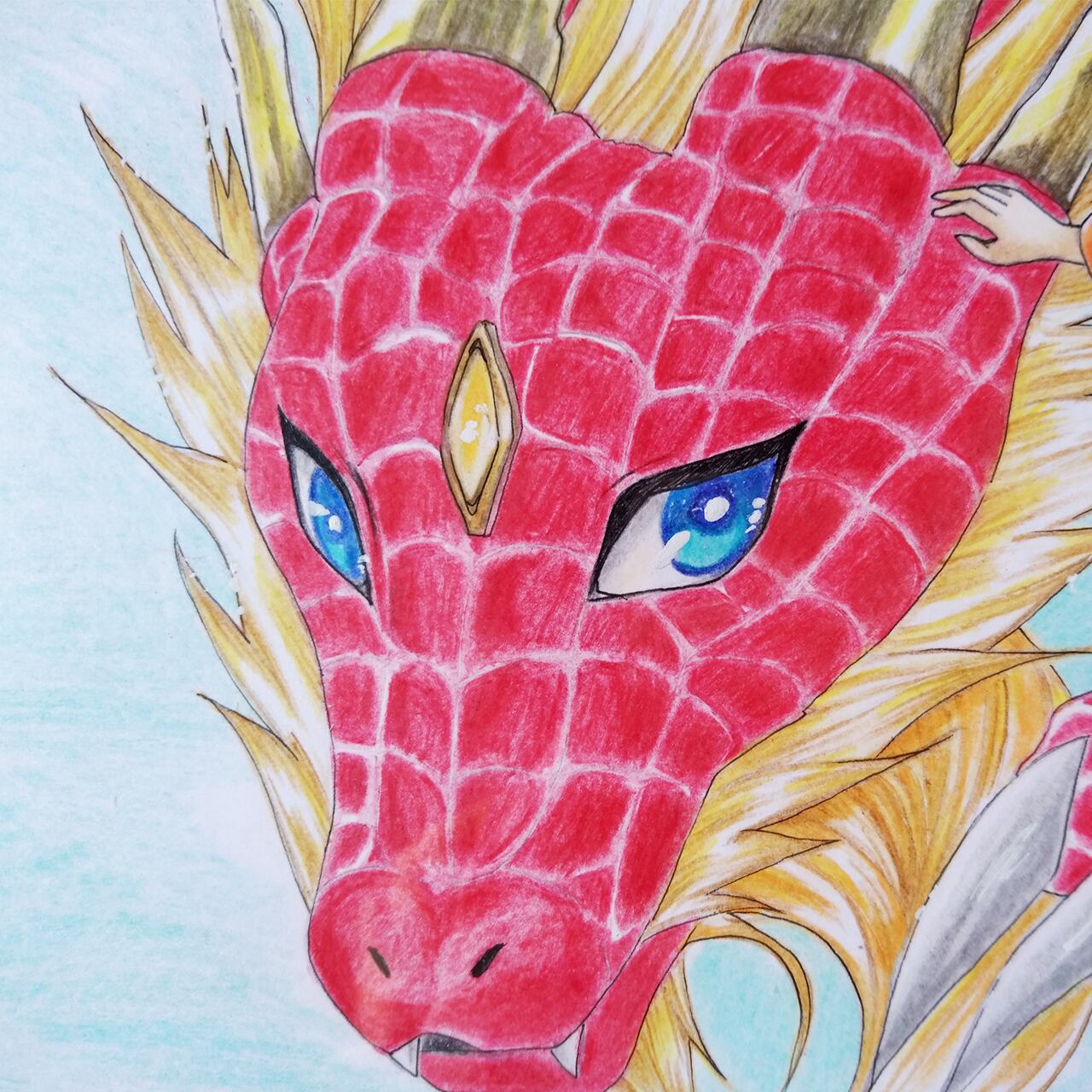 原画】赤龍と少年～共に～ | Dragon and buddy