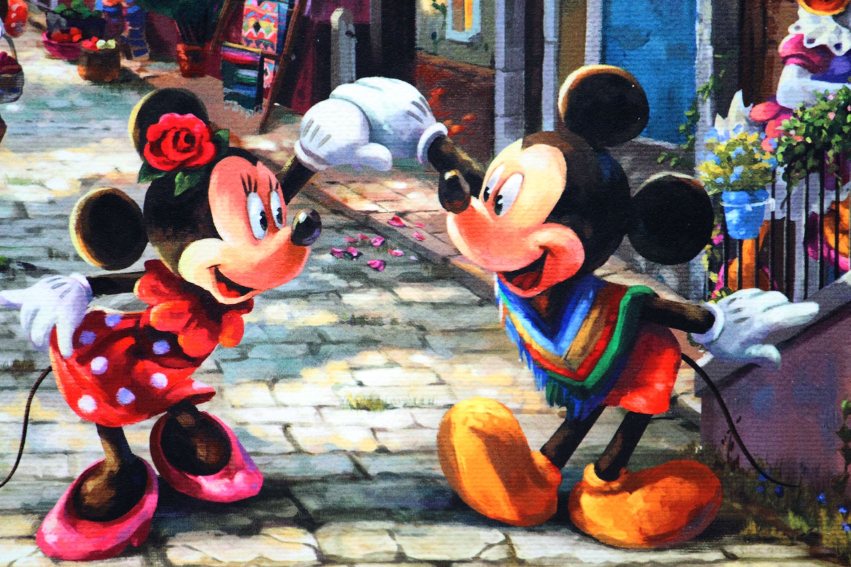 ディズニー絵画「ミッキー＆ミニー/イン メキシコ」額縁2種選択可 作品