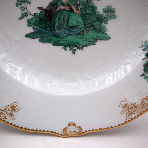 マイセン Meissen グリーンワトー 皿 プレート アンティーク 一級品