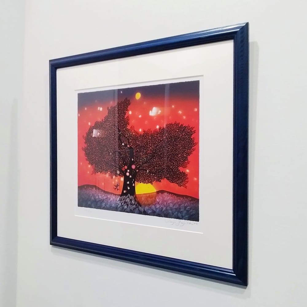 Sold Out】藤城清治「夕日の樹」 | アトリエウチノ ｜ オンラインショップ