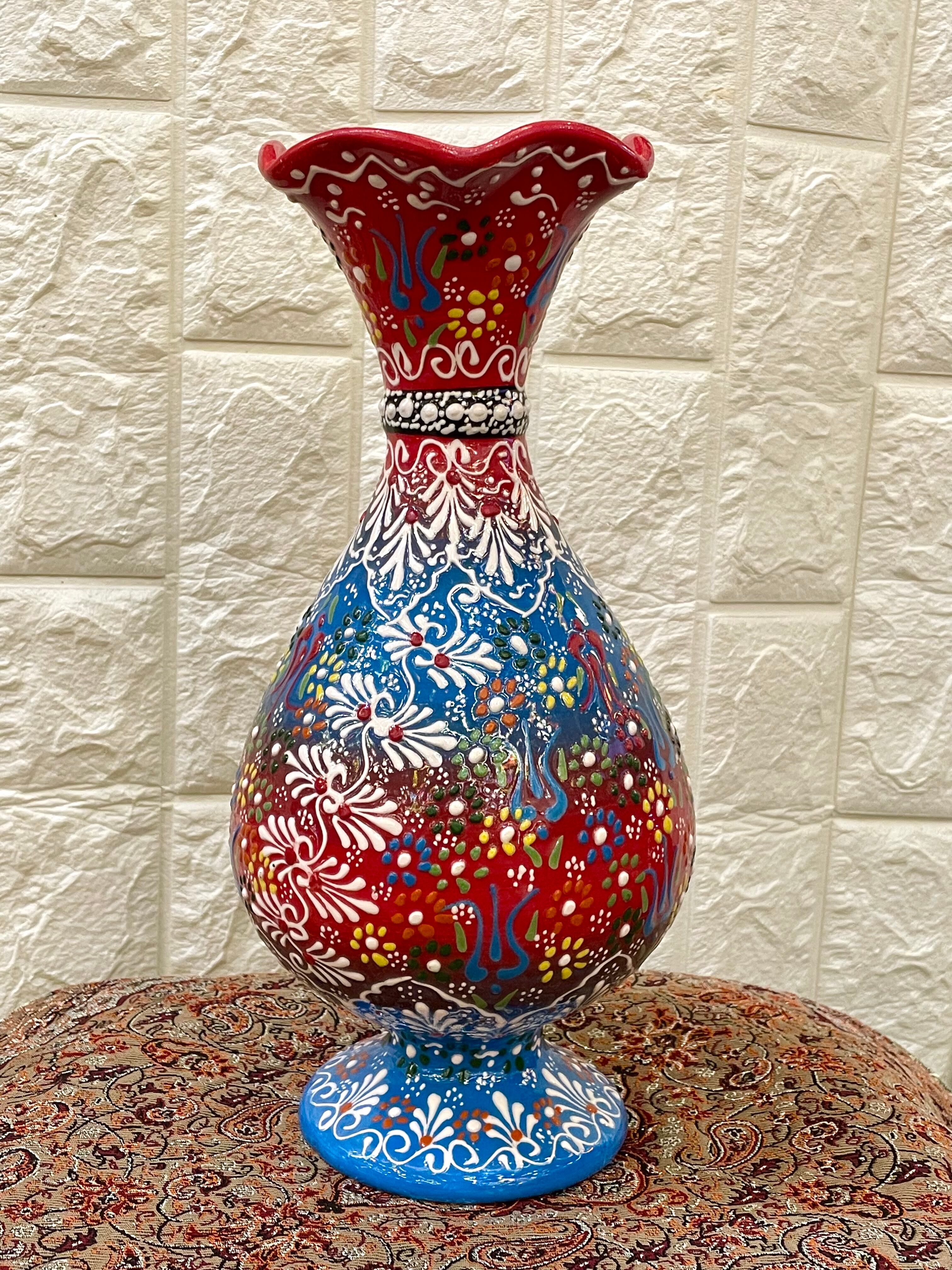 トルコ手描き陶器の飾り花瓶LL | zakurotokyo