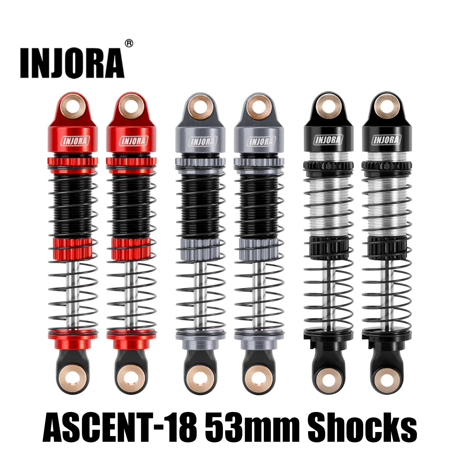 INJORA 53/59MM ネジ式 ショックアブソーバー オイルダンパー 1/18 RC