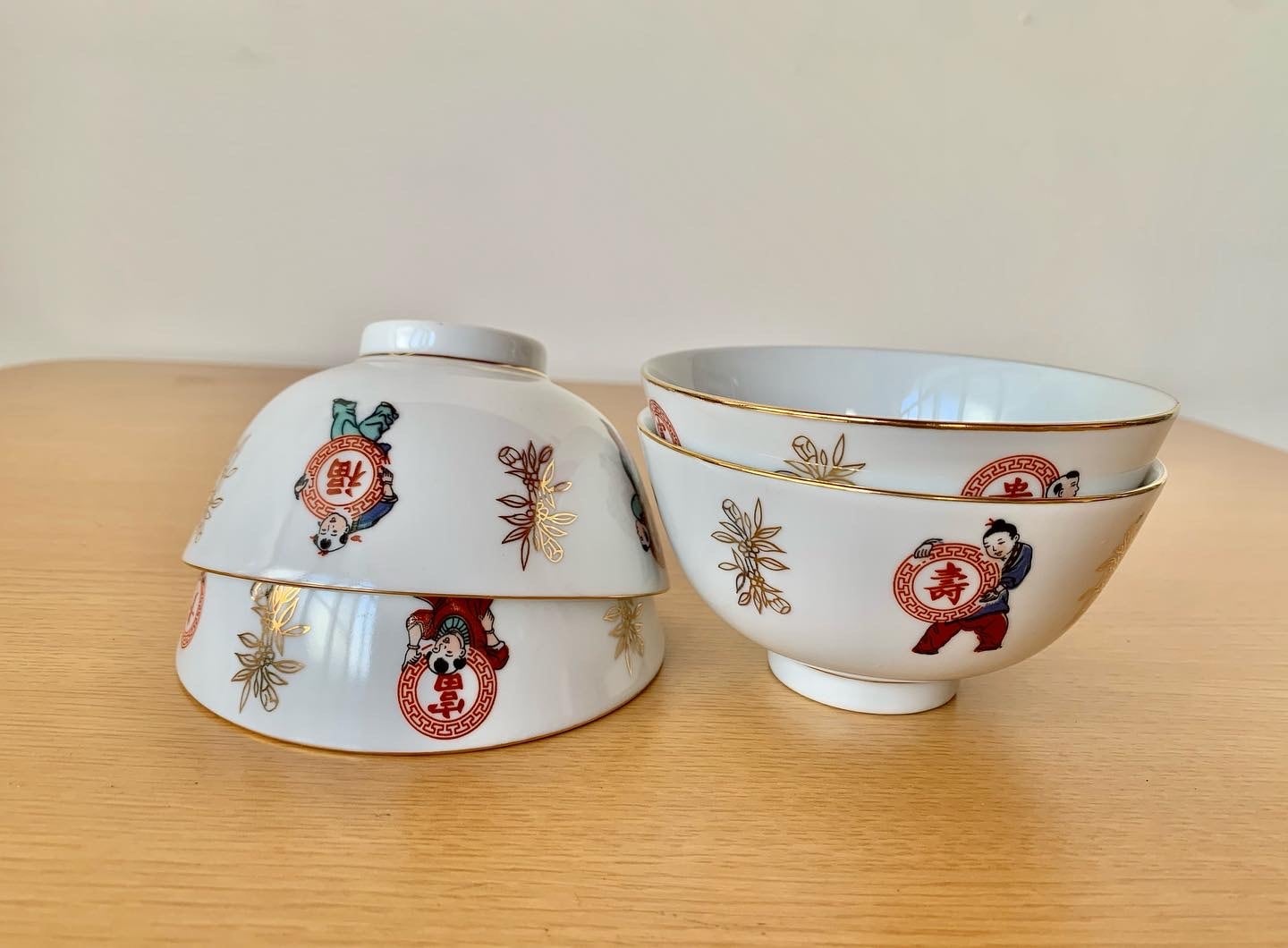 大同」ブランドの福寿富貴の童子柄茶碗 | 台湾雑貨商店