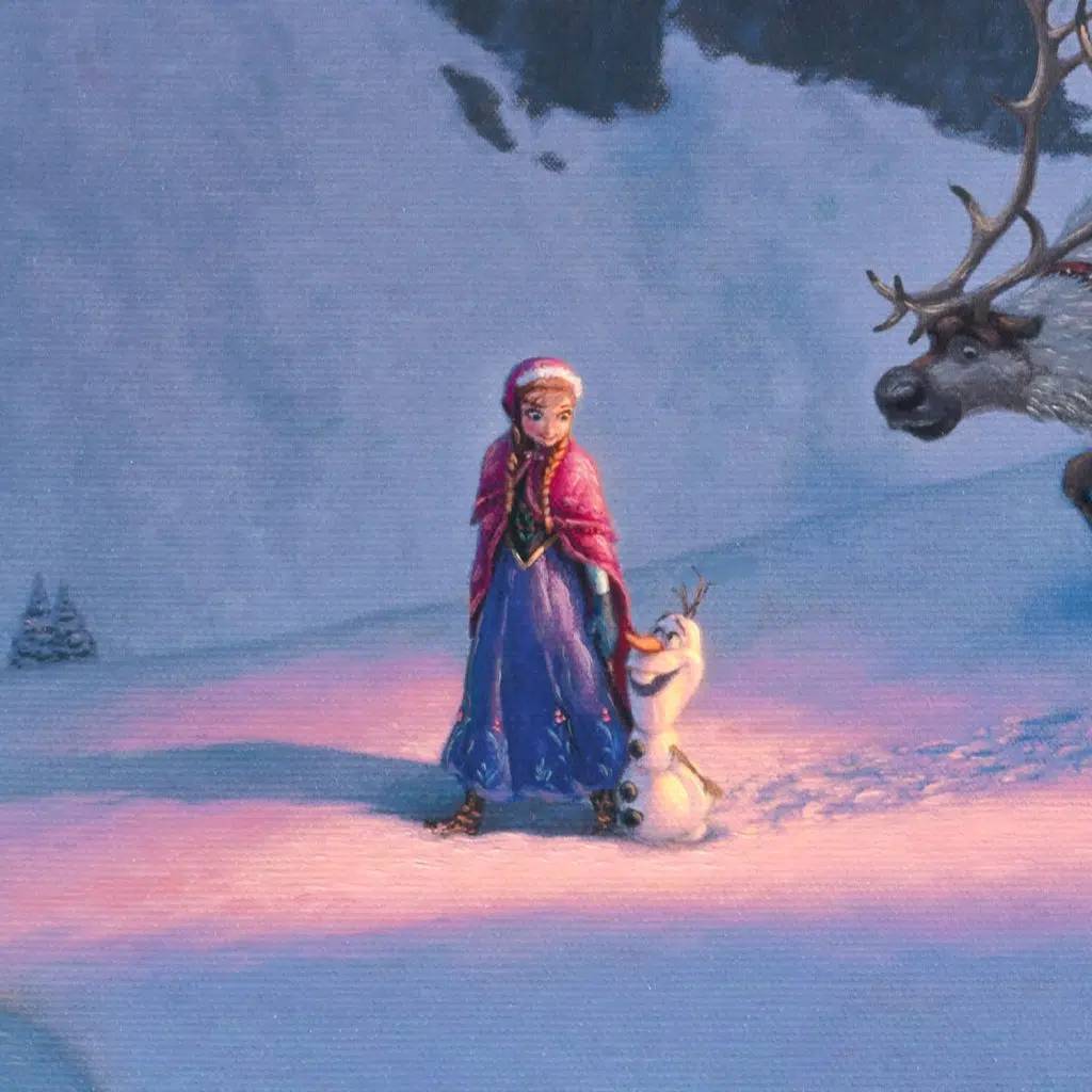 ディズニー絵画「アナと雪の女王」作品証明書 展示用フック付ジークレ