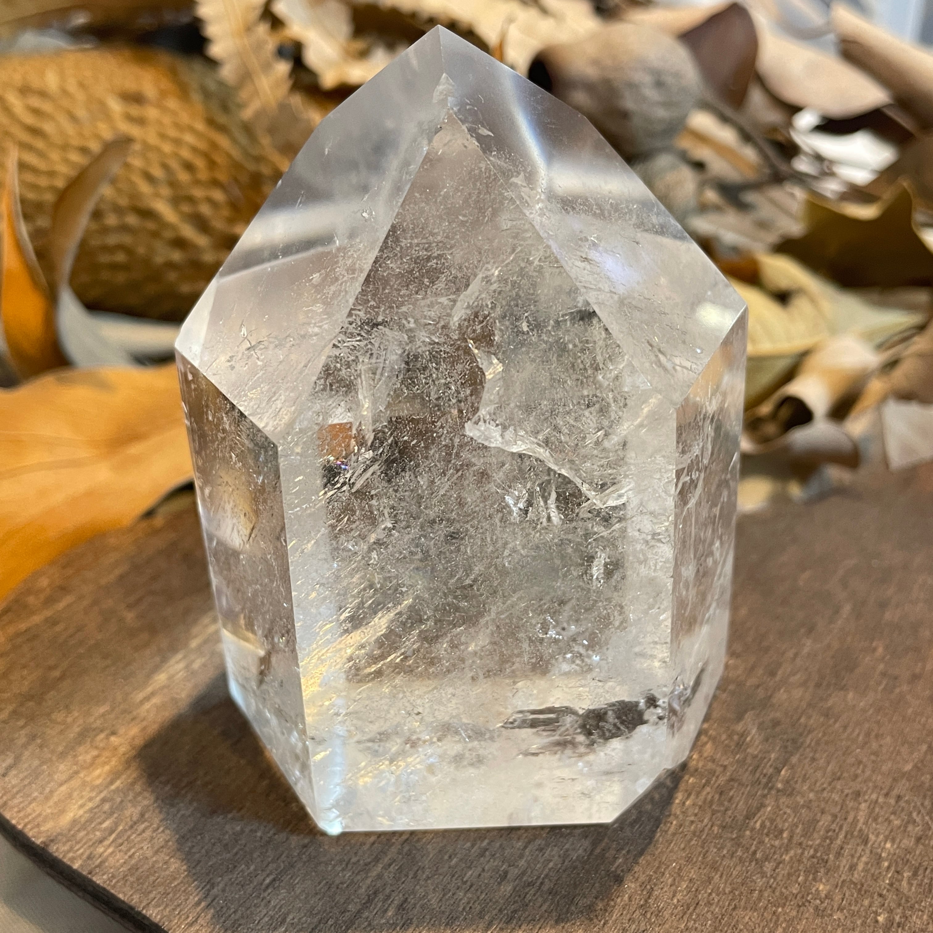 高品質 水晶 六角柱 特大虹入り 432g G-58 | chu2stone
