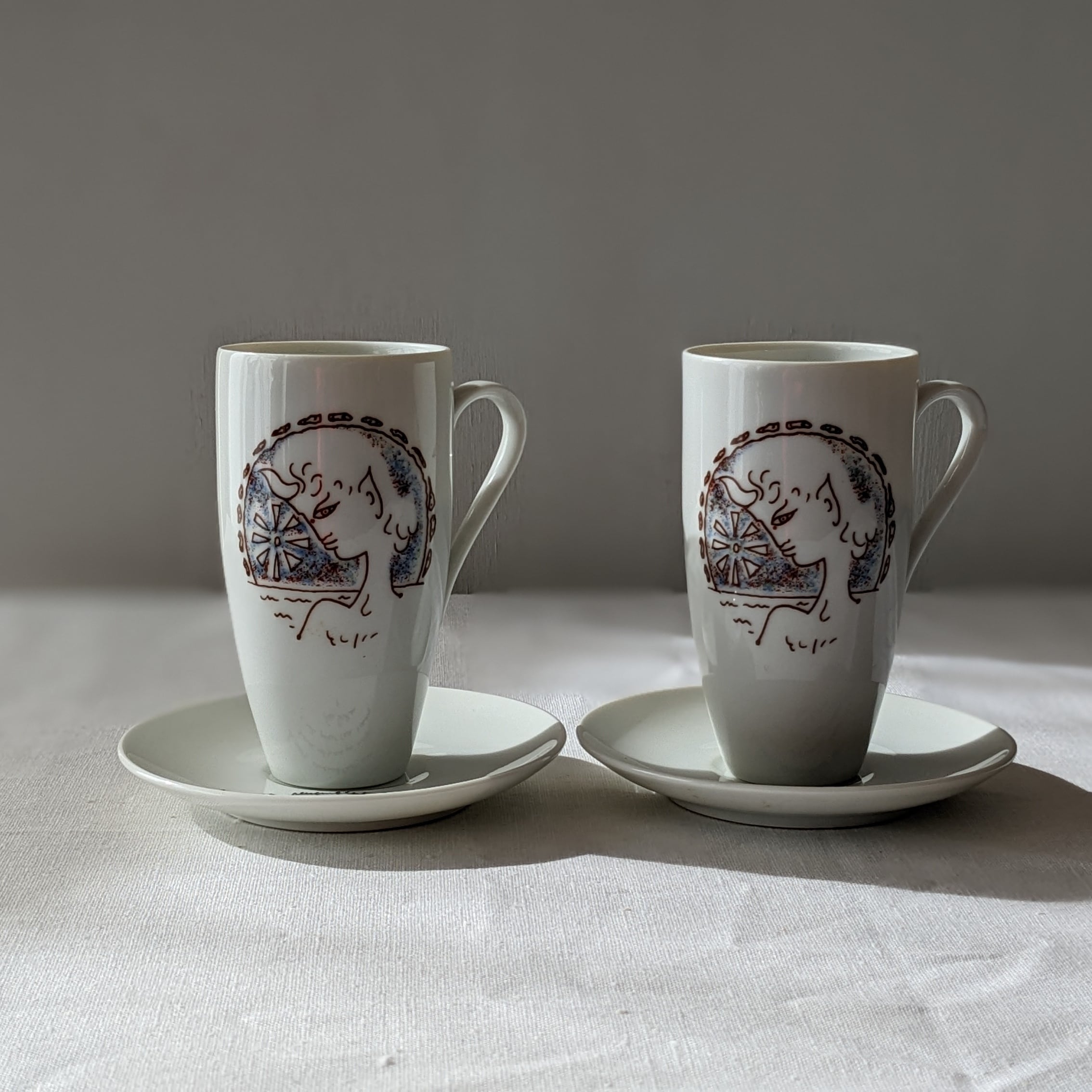 Jean Cocteau ジャン・コクトー Cup & Saucer SEYEI 瀬栄陶器 1960's 2