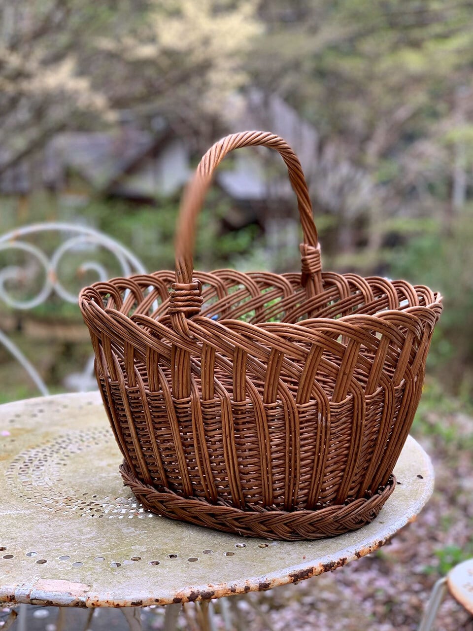 パニエ 籐 ラタン ライトブラウン | Brocante de La Cocotte