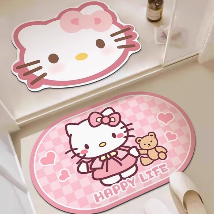 50％OFF 割引 】Hellokitty バスマット 浴室用マット 2点セット 40