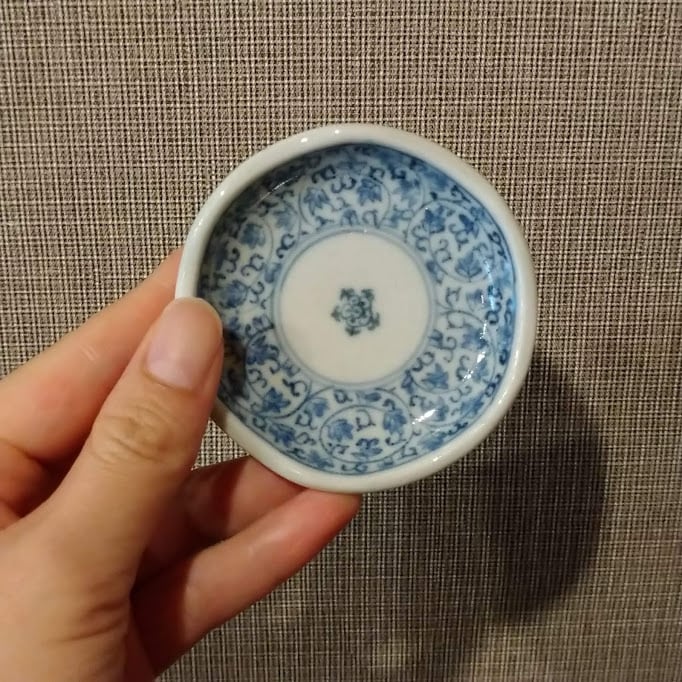 40//y14 豆皿 微塵唐草 小皿 レトロ 40//y14 豆皿 微塵唐草 小皿 レトロ