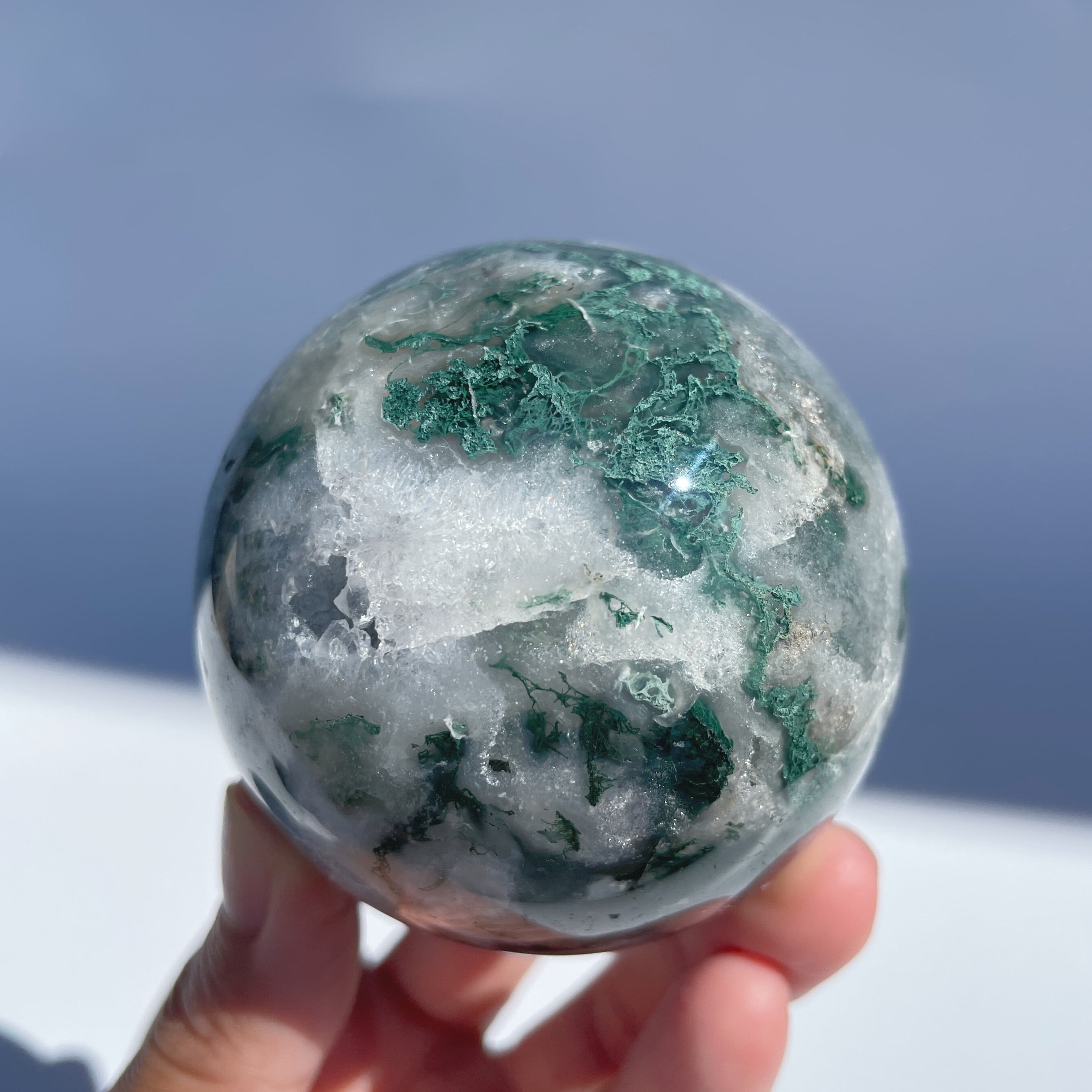 モスアゲート スフィア（丸玉）03♢Moss agate ♢天然石・鉱物