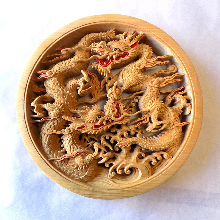 九頭海龍彫唐硯」 書道家様コレクション 美術品 幅45㎝x29㎝高さ11.5