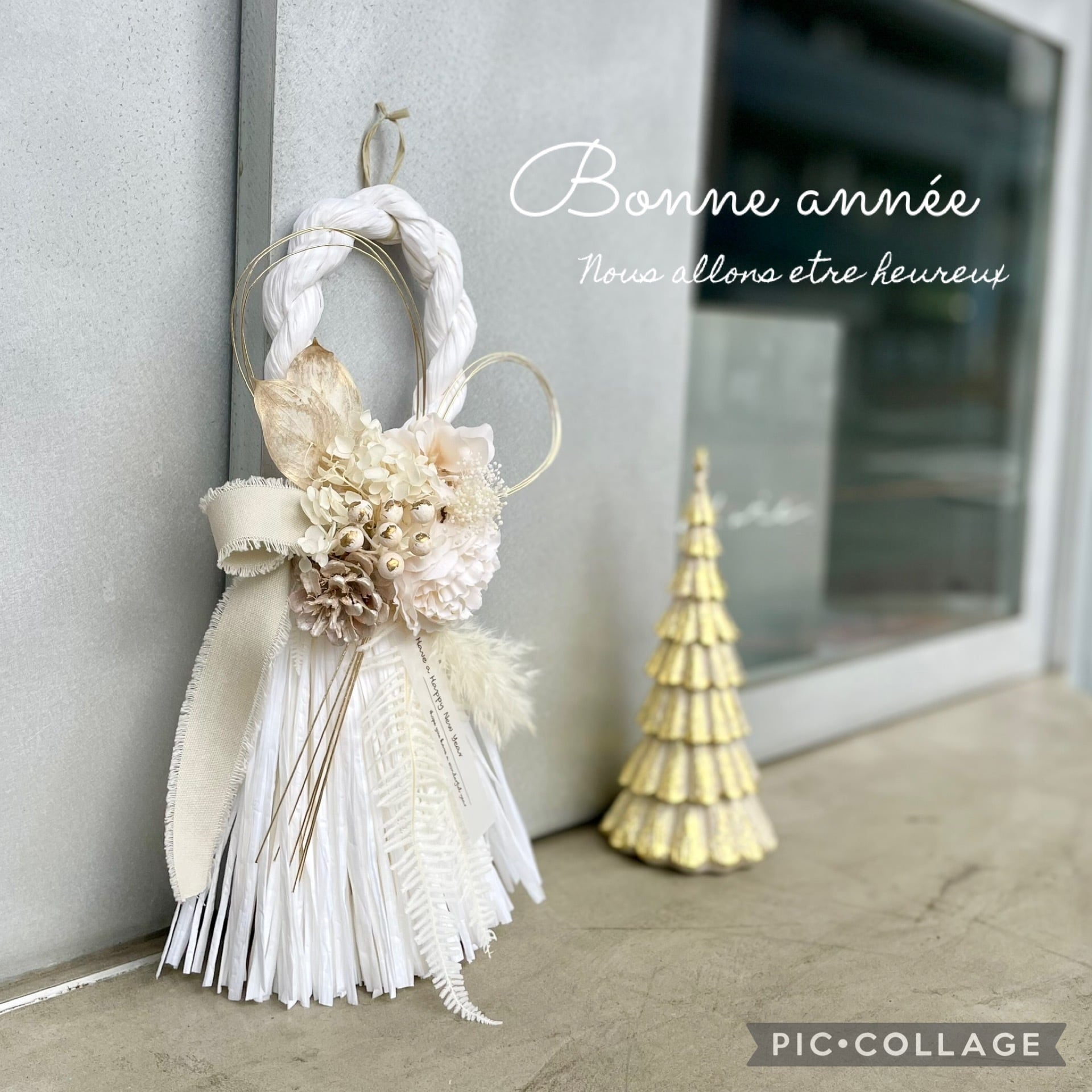 ⑦ ホワイト お正月飾り de blanche しめ縄 スワッグ | Rfleur
