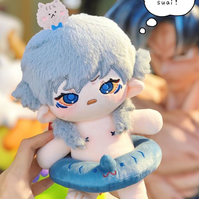 無属性 ぬいぐるみ 20cm 着せ替えぬいぐるみ 灰色の髪の青い目男の子