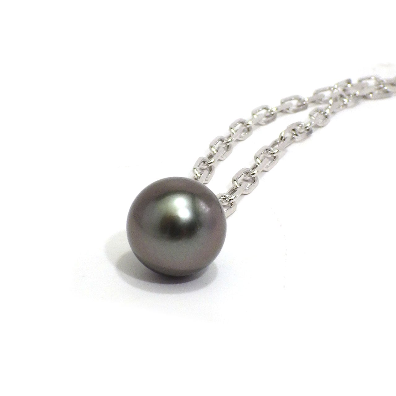 SILVER925 南洋黒蝶バロック真珠ペンダントネックレス 70cm（R70611