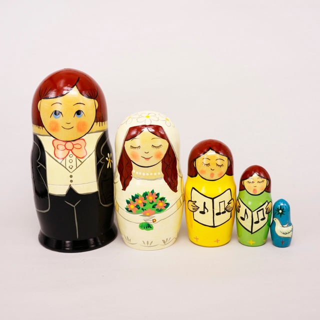 木の香オリジナル】結婚式マトリョーシカ 5個型 | GINZA HAKKO 木の香