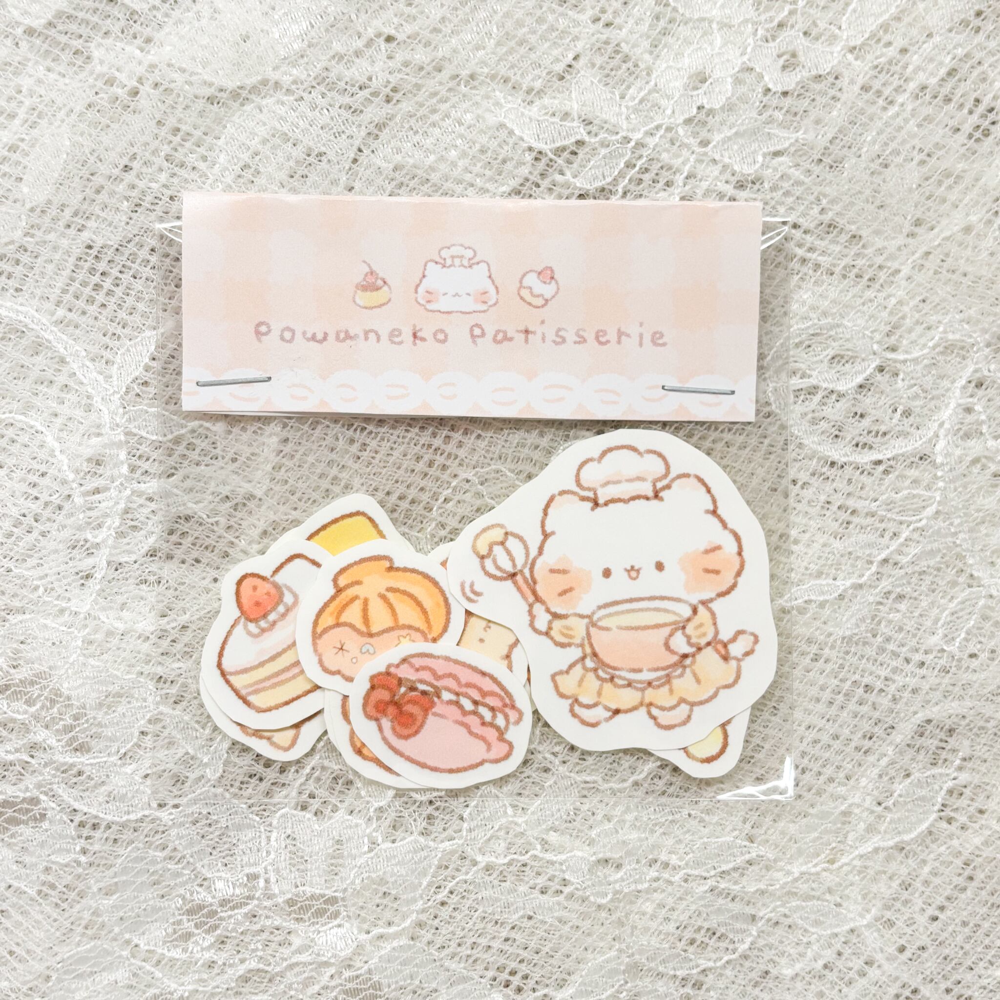 ぽわねこ手作り耐水フレークシール「スイーツ」 | ricca mocca