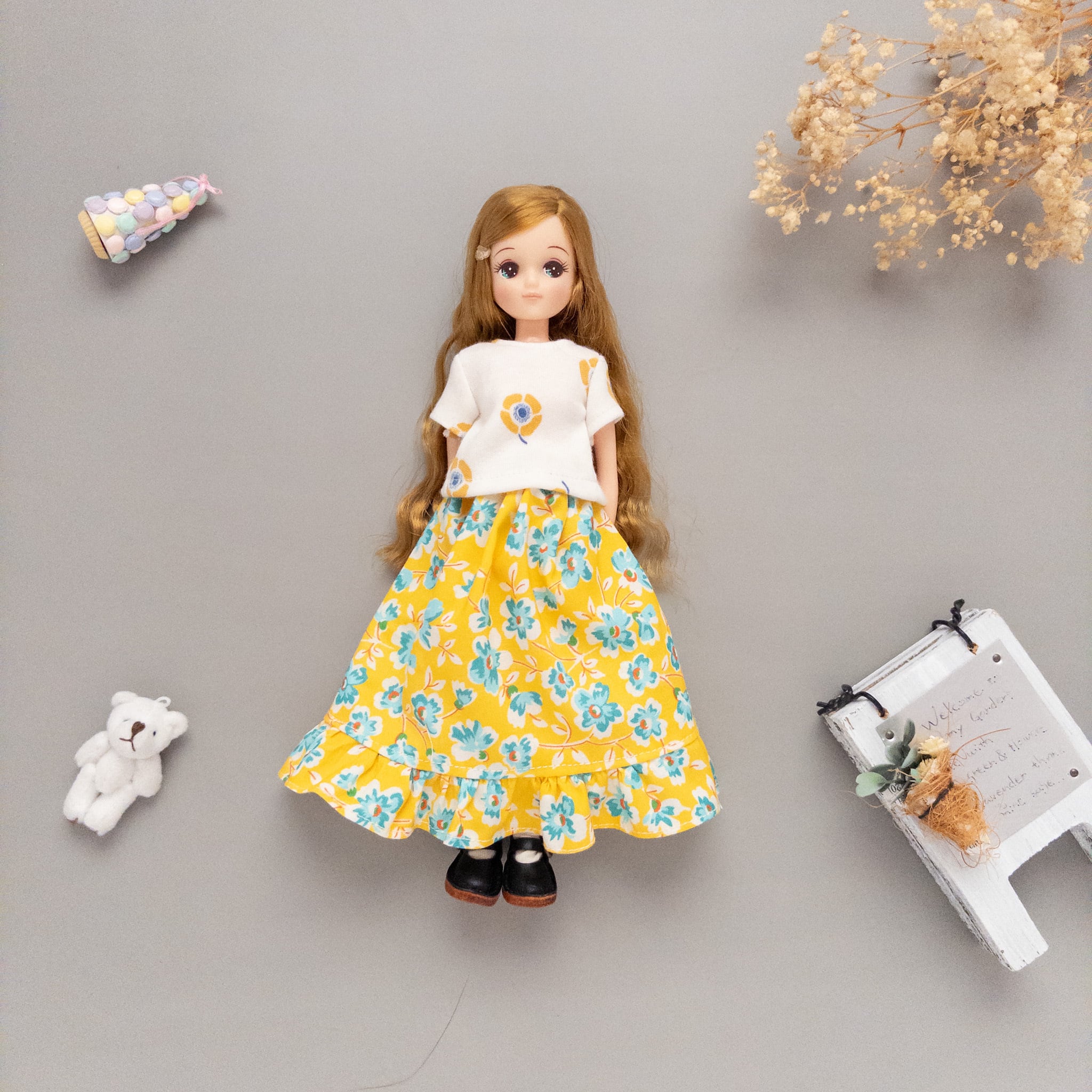 2点セット】トレーナースカートセット服（花黄）リカちゃんネオ