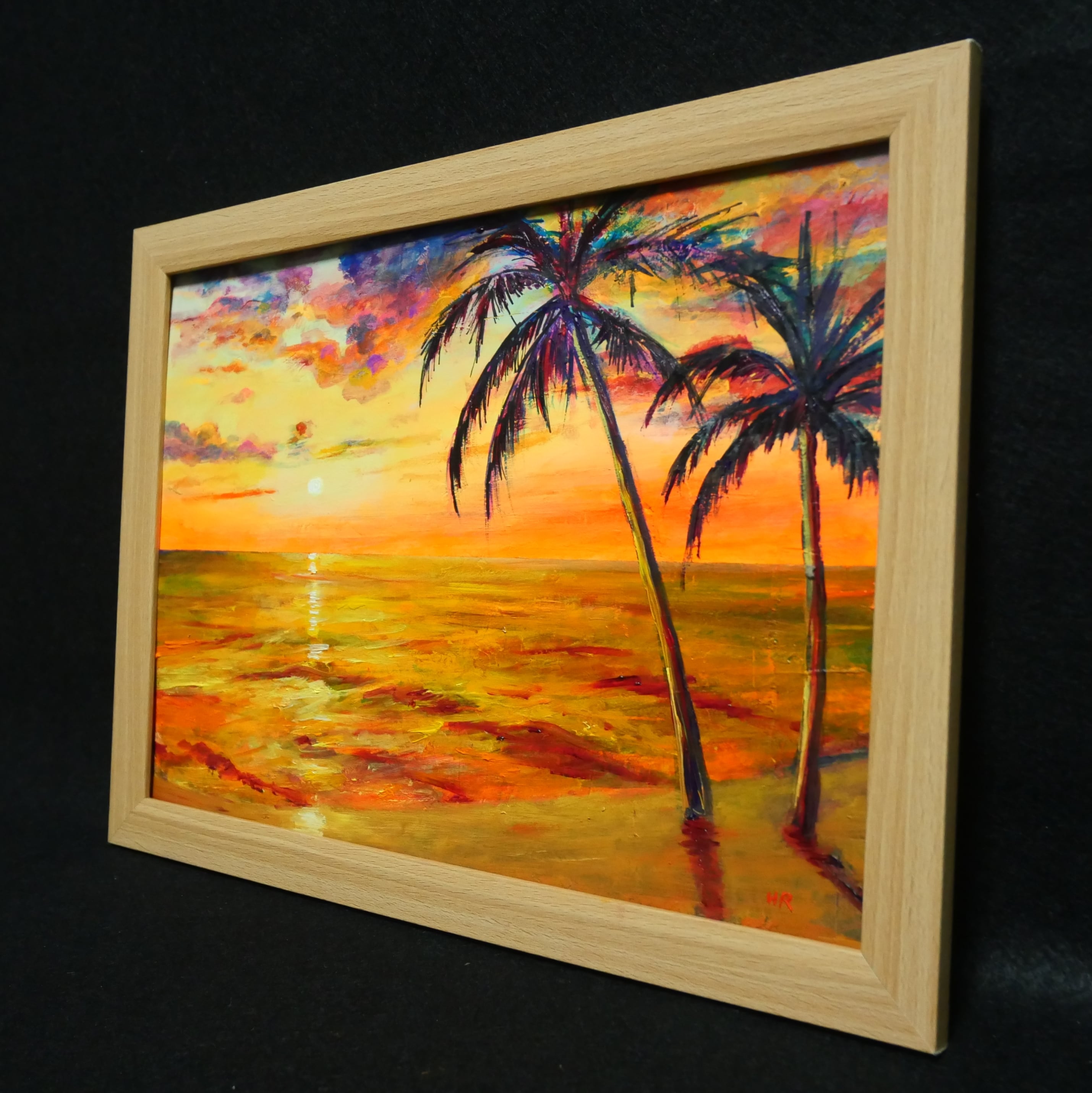 油絵 絵画 【夕日の海辺】 | HIROSHI1990