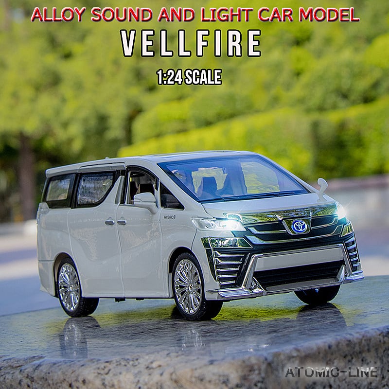 TOYOTA ヴェルファイア 1/24 ミニカー 全2色 ライト点灯 エンジン