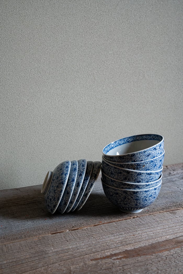 古伊万里 微塵唐草茶碗（5客セット）-148 | 絢美堂