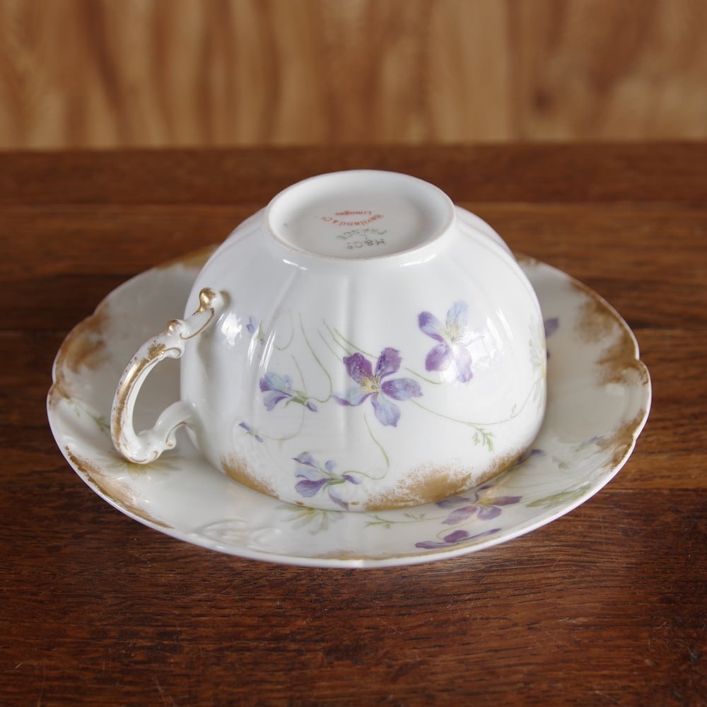 maman様2枚おまとめ Limoges【リモージュ】スミレのデザートプレート
