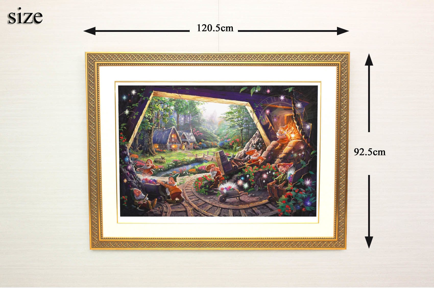 ディズニー絵画「白雪姫と七人の小人」作品証明書 展示用フック付
