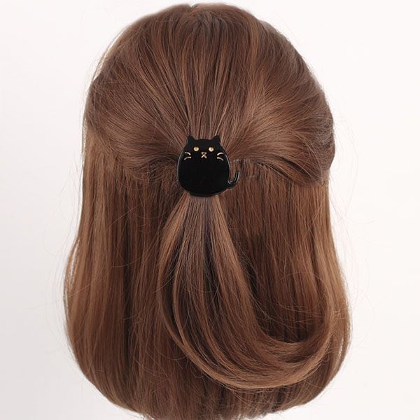 2個セット】レディースアクセサリー ヘアゴム 髪飾り 猫 ネコ ねこ 黒