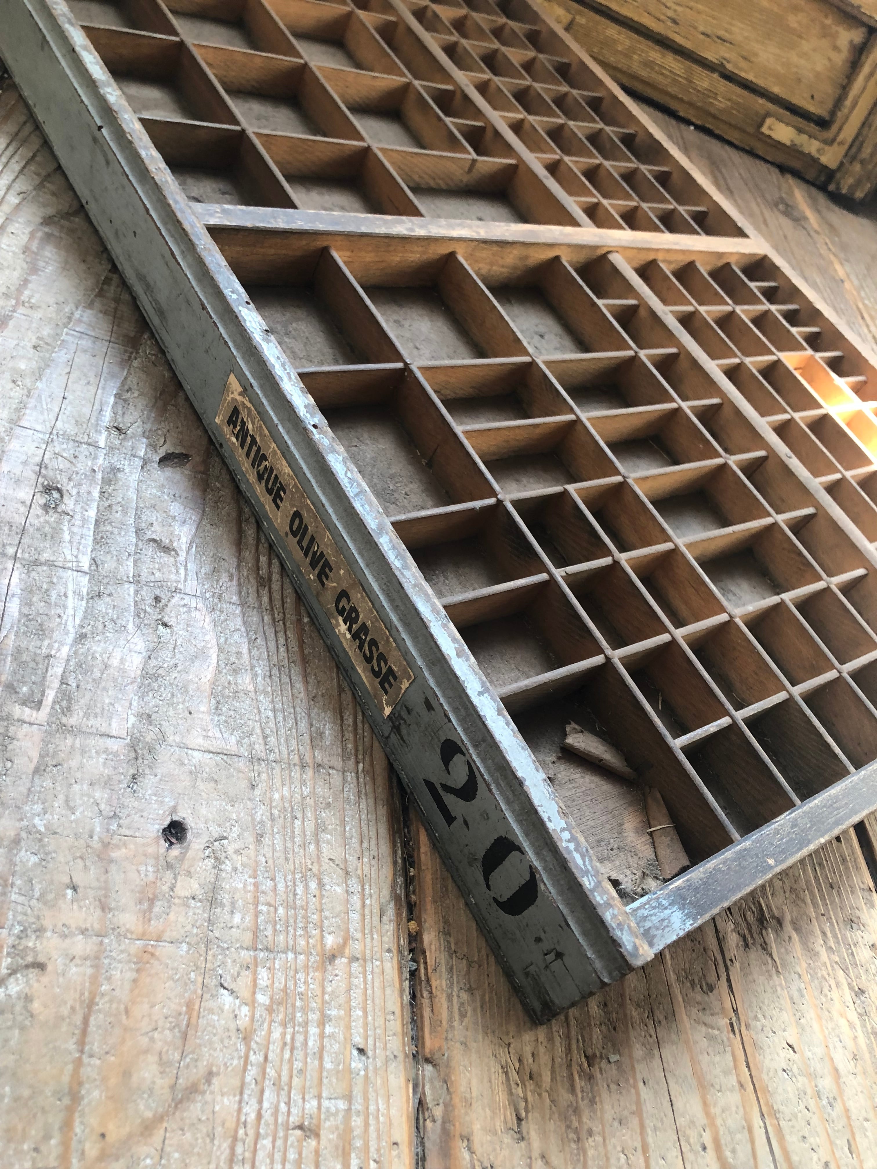フランスアンティーク プリンタートレイ skyblue | Brocante de La