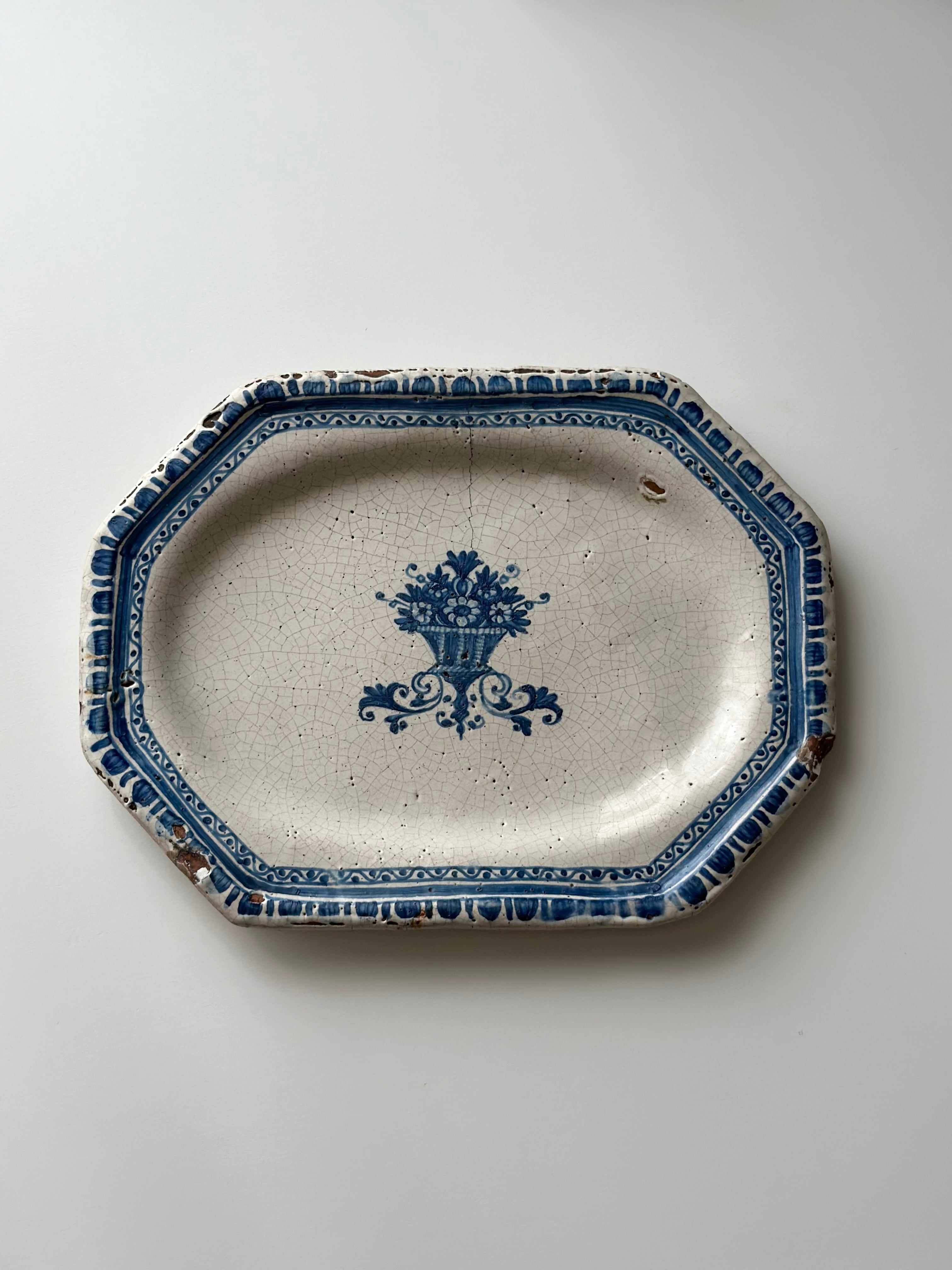 french antique platter / 18世紀のオクトゴナル皿 | VIRON antique