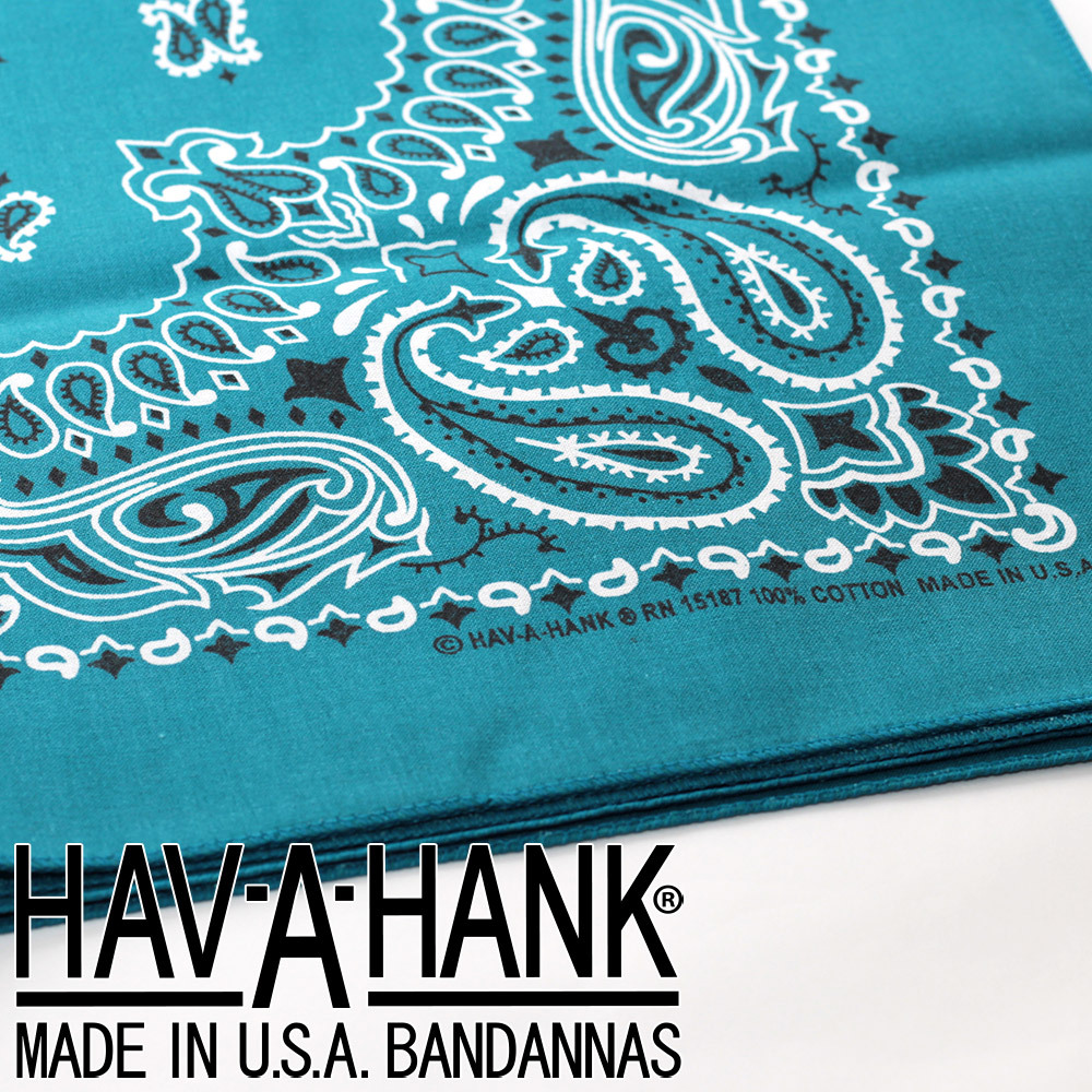 ハバハンク バンダナ USA生産 ミラージュブルー hav a hank