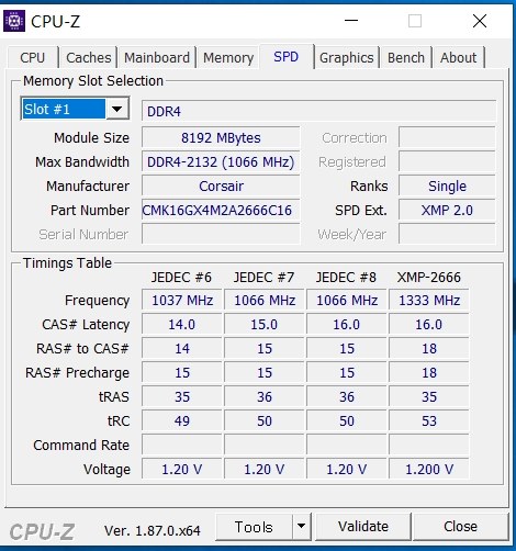 偽物？』 Corsair CMK16GX4M2A2666C16 [DDR4 PC4-21300 8GB 2枚組] の