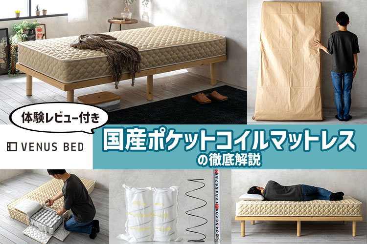 専門家の体験レビュー】ビーナスベッド「国産ポケットコイルマットレス