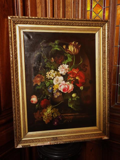 西洋骨董屋 フランスアンティーク ブーケ静物画 花の絵 油絵