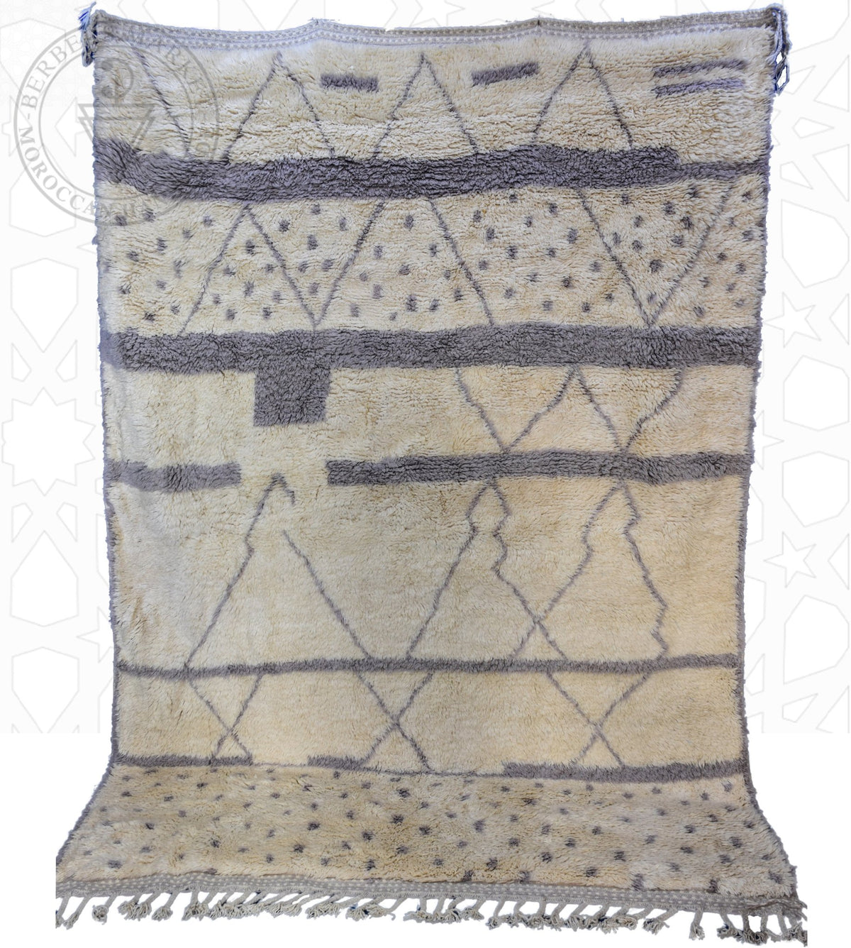 Beni ourain Moroccan rug - 7.3 x 9.9 ft / 220 x 300 cm - Berbers