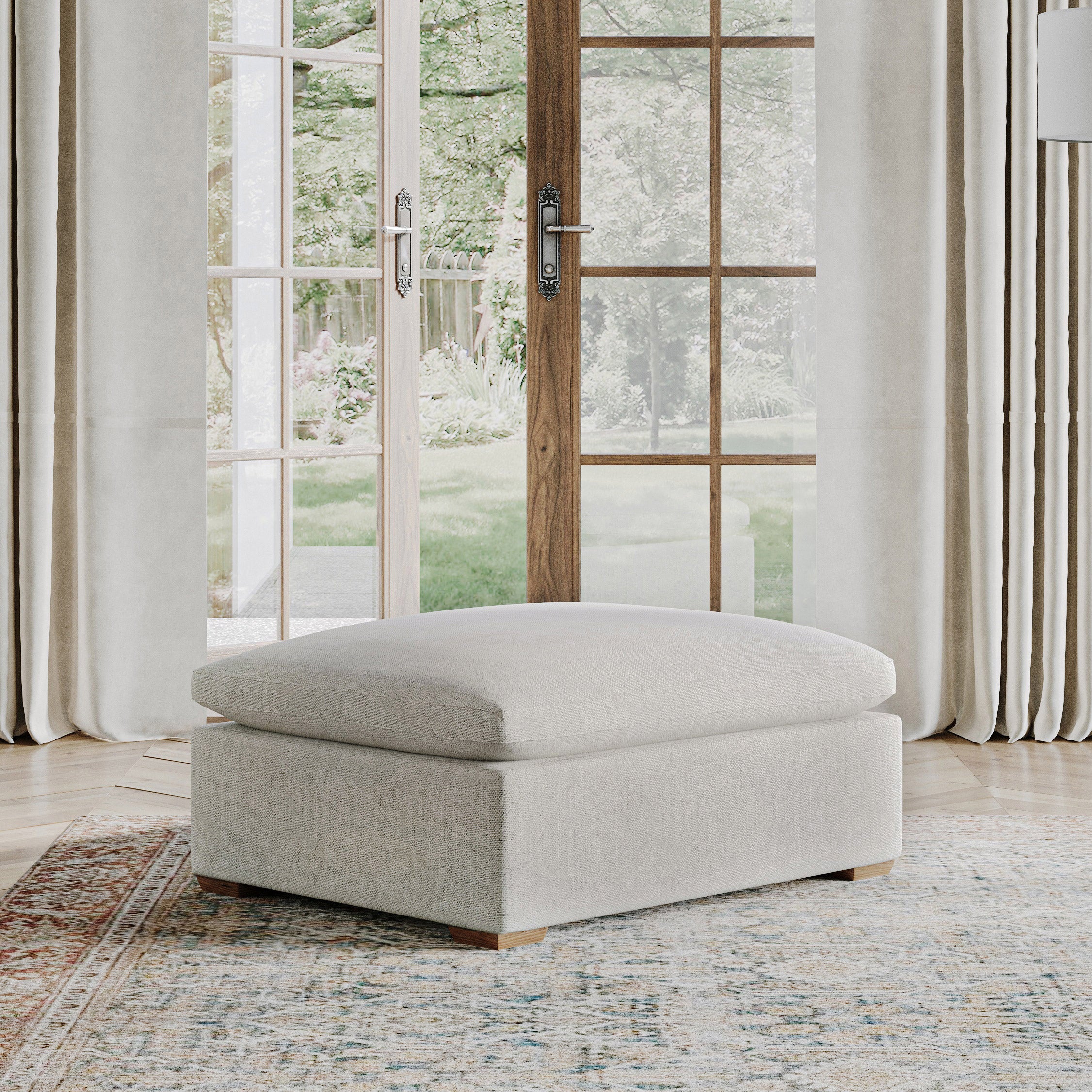 Thomasville Lowell Fabric Ottoman | Costco