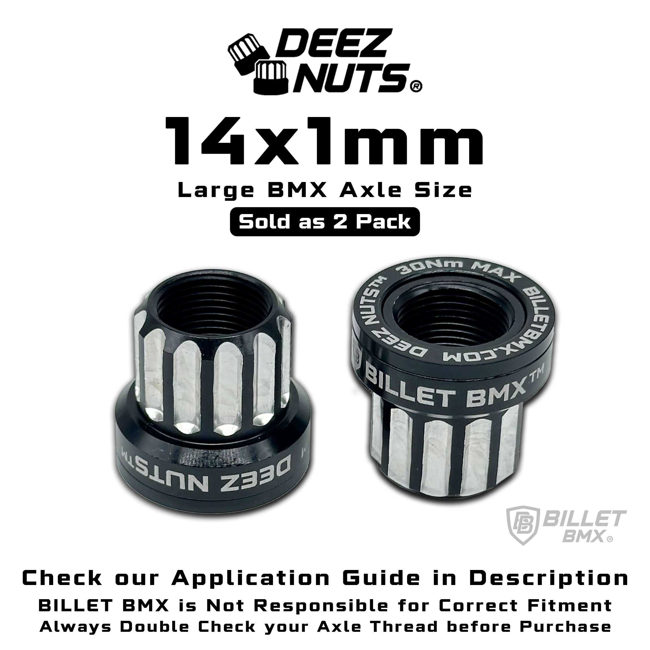 BILLET BMX Deez Nuts 12 Point Bike Axle Nuts 14x1mm (2-Pack