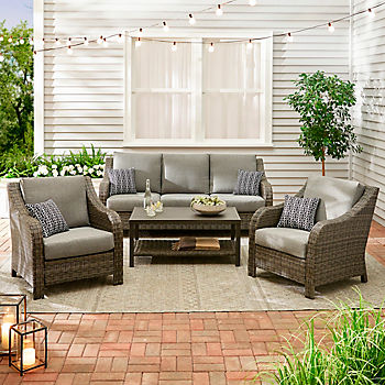 Berkley Jensen Seabrook 4-Pc. Wicker Conversation Set | BJ's