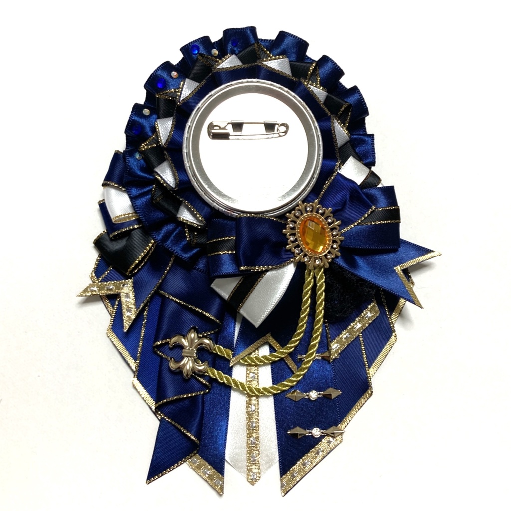 ロゼット 紺・白・黒50-65mm（ストーンカラー5色） - Handmade Yuka