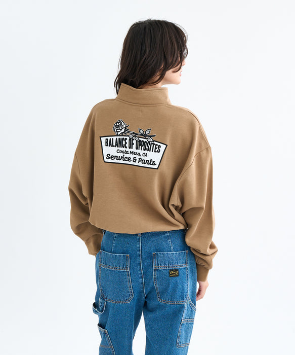 SALE】RVCA レディース COSTA CROPPED HALFZIP スウェットジャケット